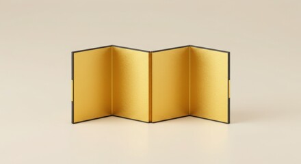 Elegant Gold Japanese Folding Screen; Traditional Gold Shoji Room Divider;  Asian Home Decor