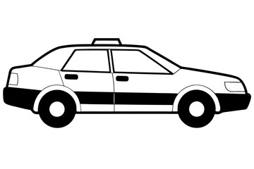 Obraz premium police car line art silhouette vector illustration