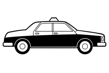 Fototapeta premium police car line art silhouette vector illustration