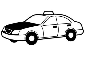 Fototapeta premium police car line art silhouette vector illustration