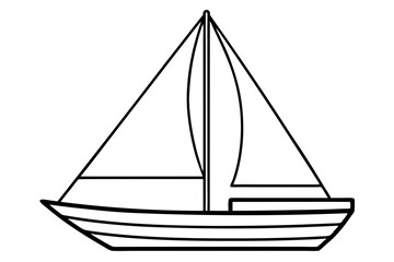 sailboat line art silhouette vector illustration