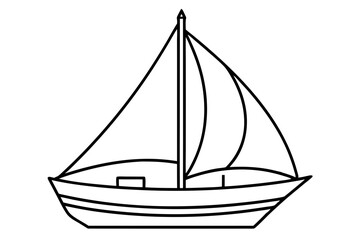sailboat line art silhouette vector illustration