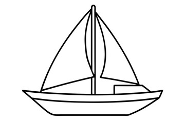 sailboat line art silhouette vector illustration