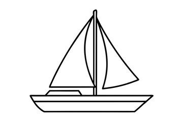 sailboat line art silhouette vector illustration