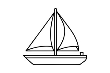 sailboat line art silhouette vector illustration