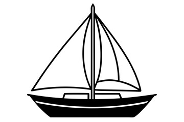 sailboat line art silhouette vector illustration