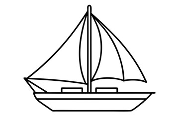 sailboat line art silhouette vector illustration