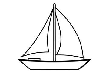 sailboat line art silhouette vector illustration