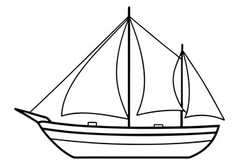 sailboat line art silhouette vector illustration