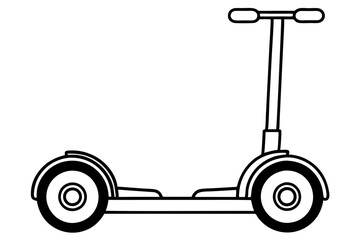 segway line art silhouette vector illustration