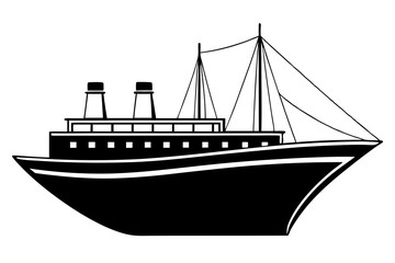 ship line art silhouette vector illustration
