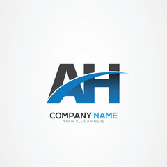 AH or HA Letter Logo Design with a Creative Cut Creative logo design
