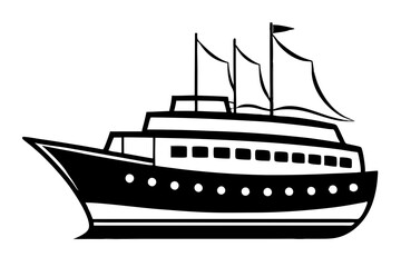 ship line art silhouette vector illustration