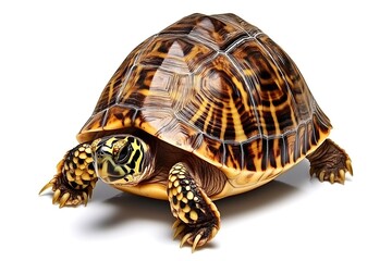 Fototapeta premium Eastern Box Turtle on White Background.