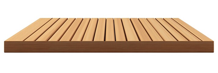 3d rendering of wood table top isolated on white background