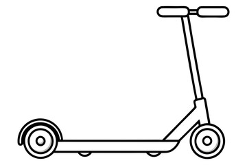 skate scooter line art silhouette vector illustration
