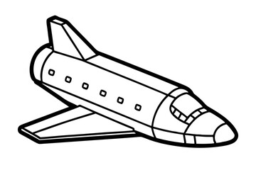 space shuttle line art silhouette vector illustration