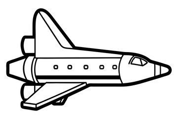 space shuttle line art silhouette vector illustration