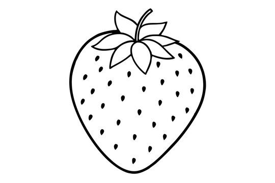 recommend clip art: strawberry fruit line art silhouette vector illustration