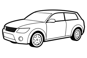 suv coupe car line art silhouette vector illustration