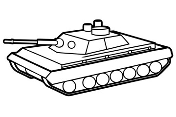 tank line art silhouette vector illustration