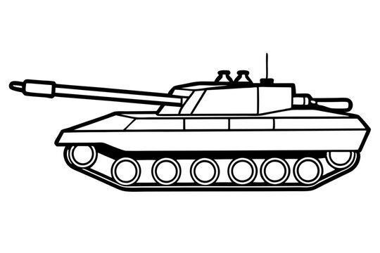 black and white tank side view clip art preview