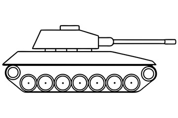 tank line art silhouette vector illustration