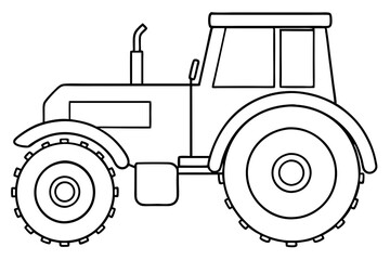 tractor line art silhouette vector illustration