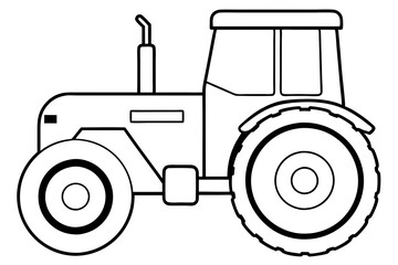 tractor line art silhouette vector illustration