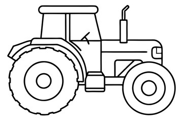 tractor line art silhouette vector illustration