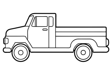 truck line art silhouette vector illustration