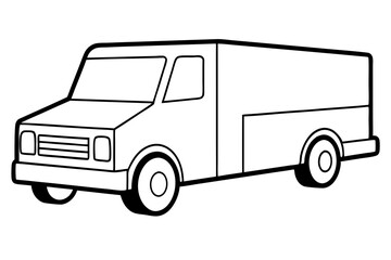 truck line art silhouette vector illustration