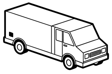 truck line art silhouette vector illustration