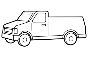 Fototapeta premium truck line art silhouette vector illustration