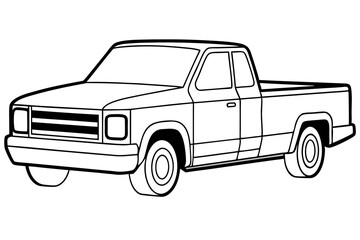 truck line art silhouette vector illustration