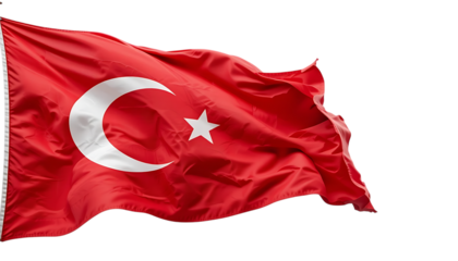 red flag waving in the wind