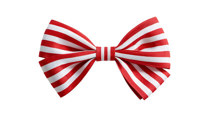 Naklejka premium Red and white striped bow 