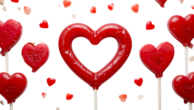 Red heart shaped lollipop 