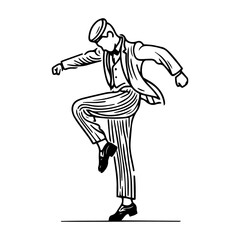 tap dancer vector illustration