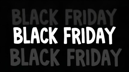 Layered Black Friday Text Black White Typography Design