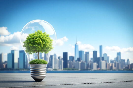 light bulb with a tree inside of it