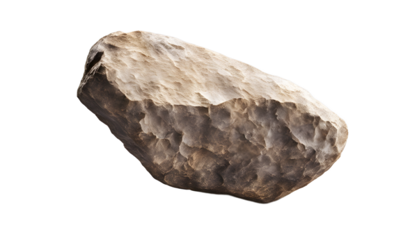Ancient silex stone tool isolated on a empty plain background