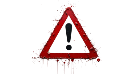 Red warning triangle sign