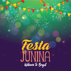 Realistic festa junina concept