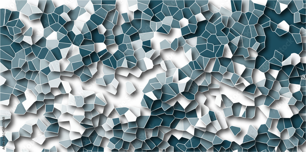 Aufkleber abstract 3d rendering of triangulated surface. voronoi diagram background. seamless pattern with 3d 
