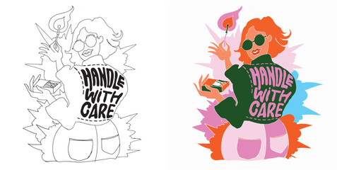 Trendy lettering quote for t-shirt design, mug print, bag print, clothes fashion. 100% hand drawn vector image.