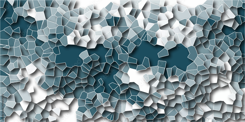 Aufkleber abstract 3d rendering of triangulated surface. voronoi diagram background. seamless pattern with 3d 
