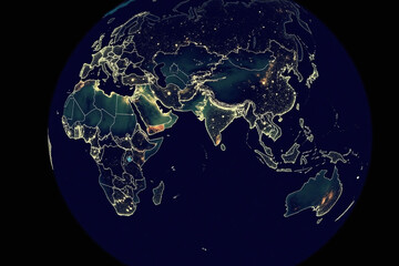 Naklejka premium india at night from space