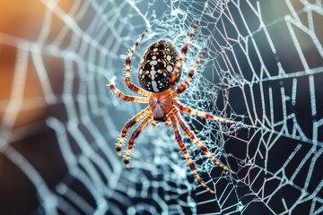 Naklejka premium Close-up Spider Banner