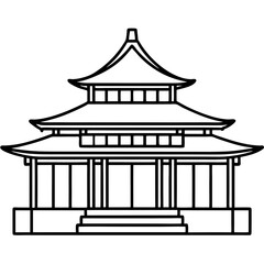 Simple sketch of a house in vector style, featuring a roof, door, windows, and a wooden design, representing a cozy home with a modern touch